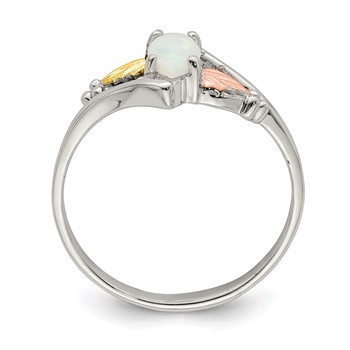 Landstrom's Mt. Rushmore Black Hills Sterling Silver 12K Gold Accents Lab Created Opal Ring — alternate view