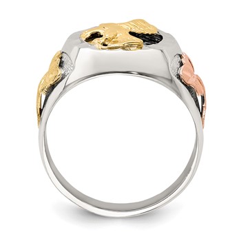 Landstrom's Mt. Rushmore Black Hills Sterling Silver 12K Gold Accents Antiqued Eagle Ring — alternate view