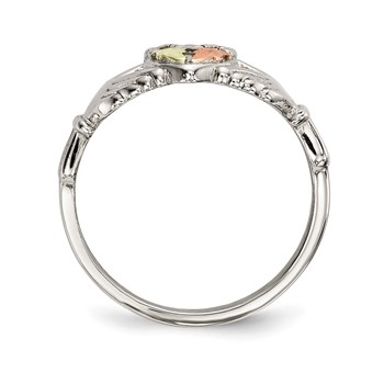 Landstrom's Mt. Rushmore Black Hills Sterling Silver 12K Gold Accents Claddagh Ring — alternate view