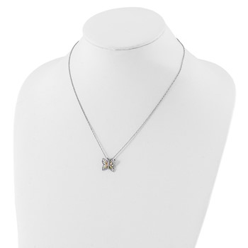 Landstrom's Mt. Rushmore Black Hills Sterling Silver 12K Gold Accents Butterfly 18 inch Spring Ring Clasp Necklace — alternate view