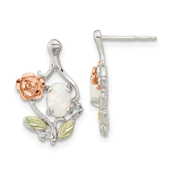 Landstrom's Mt. Rushmore Black Hills Sterling Silver w/12K Gold Opal Flower Necklace Landstrom's Mt. Rushmore Black Hills Sterling Silver w/12K Gold Opal Flower Necklace