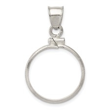Image of Wideband Distinguished Coin Jewelry Sterling Silver Polished 19.1 x 1.5mm $0.01 Screw Top Coin Bezel Pendant