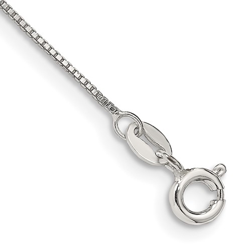 Sterling Silver .8mm Box Chain Anklet