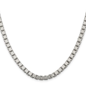 Sterling Silver Rhodium Plated 4.5mm Box Chain — alternate view