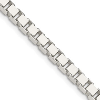 Sterling Silver Rhodium Plated 4.5mm Box Chain