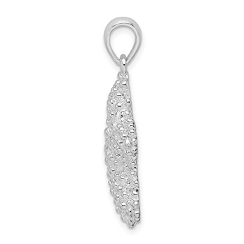 De-Ani Sterling Silver Rhodium-Plated Polished and Textured Starfish Pendant — alternate view