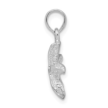De-Ani Sterling Silver Rhodium-Plated Polished and Textured Small Starfish Pendant — alternate view