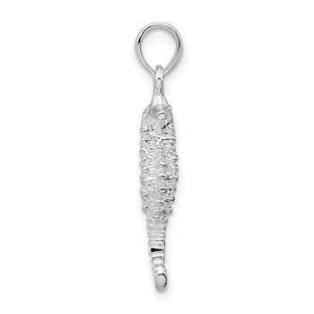 De-Ani Sterling Silver Rhodium-Plated Polished and Textured 3D Seahorse Pendant — alternate view