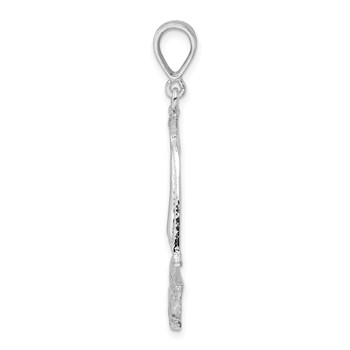 De-Ani Sterling Silver Rhodium-Plated Polished and Textured Sailboat on Water Pendant — alternate view