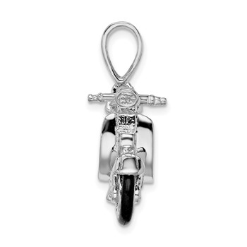 Sterling Silver Polished 3D Rubber Tires Vespa Pendant — alternate view
