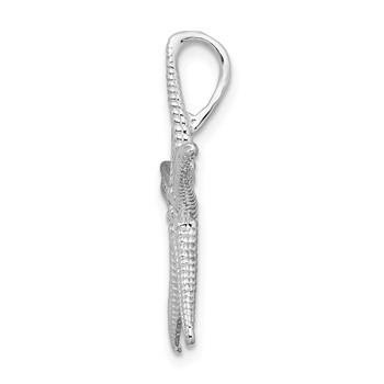 De-Ani Sterling Silver Rhodium-Plated Polished and Textured Starfish Slide — alternate view