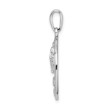 De-Ani Sterling Silver Rhodium-Plated Polished Marco Island Palm Tree Pendant — alternate view