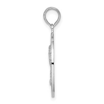 De-Ani Sterling Silver Rhodium-Plated Polished and Textured South Beach Palm Tree Pendant — alternate view