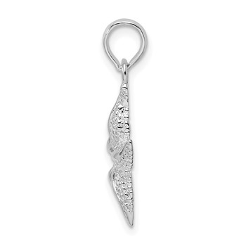 De-Ani Sterling Silver Rhodium-Plated Polished and Textured Starfish Pendant — alternate view