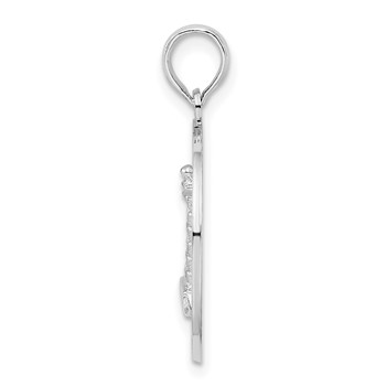 De-Ani Sterling Silver Rhodium-Plated St. Augustine with Lighthouse Circle Pendant — alternate view