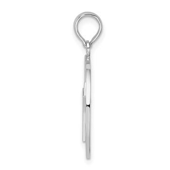 De-Ani Sterling Silver Rhodium-Plated Polished Barbados with Trident Circle Pendant — alternate view