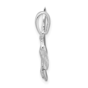 De-Ani Sterling Silver Rhodium-Plated Polished Egret Bird Pendant — alternate view