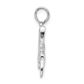 De-Ani Sterling Silver Rhodium-Plated Polished Hummingbird Pendant — alternate view