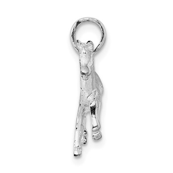 De-Ani Sterling Silver Rhodium-Plated Polished Galloping Horse Pendant — alternate view