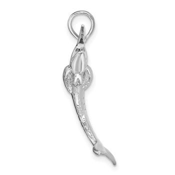 De-Ani Sterling Silver Rhodium-Plated Polished 3D Blue Marlin Pendant — alternate view