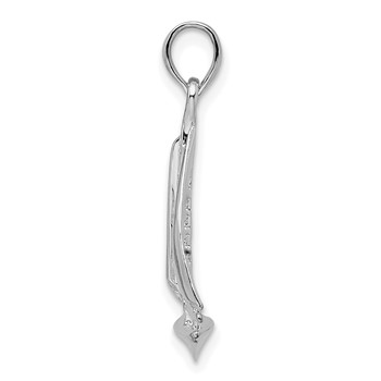 De-Ani Sterling Silver Rhodium-Plated Polished 3D Sailboat Pendant — alternate view