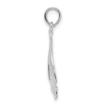 De-Ani Sterling Silver Rhodium-Plated Polished Sailboat Pendant — alternate view