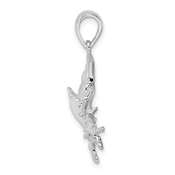 De-Ani Sterling Silver Rhodium-Plated Polished Stone Crab Pendant — alternate view
