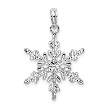De-Ani Sterling Silver Rhodium-Plated Polished Snowflake Pendant