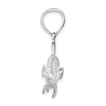 De-Ani Sterling Silver Rhodium-Plated Polished 3D Red Fish Pendant — alternate view