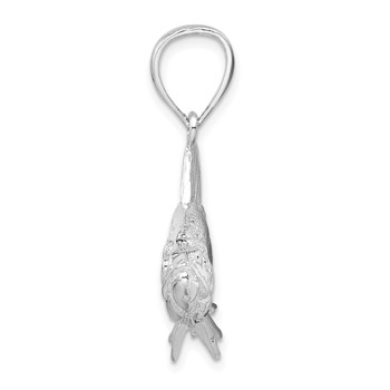 De-Ani Sterling Silver Rhodium-Plated Polished 3D Oxeye Tarpon Fish Pendant — alternate view