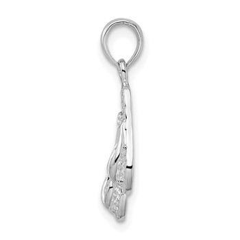De-Ani Sterling Silver Rhodium-Plated Antigua W.I. 3D Flip Flops Pendant — alternate view