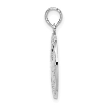 De-Ani Sterling Silver Rhodium-Plated Jamaica Round Circle with Sailboat Pendant — alternate view