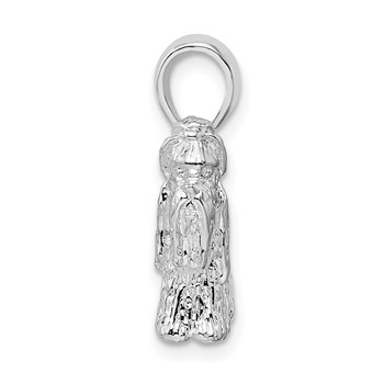 De-Ani Sterling Silver Rhodium-Plated Textured 3D Shih Tzu Dog Pendant — alternate view