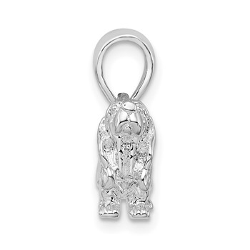 De-Ani Sterling Silver Rhodium-Plated Textured 3D Basset Hound Pendant — alternate view