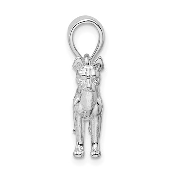 De-Ani Sterling Silver Rhodium-Plated Textured 3D Basenji Dog Pendant — alternate view