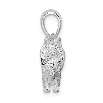 De-Ani Sterling Silver Rhodium-Plated Textured 3D Shetland Sheepdog Pendant — alternate view