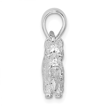 De-Ani Sterling Silver Rhodium-Plated Textured 3D Scottish Terrier Pendant — alternate view