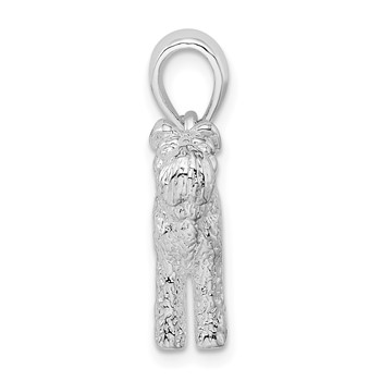 De-Ani Sterling Silver Rhodium-Plated Textured 3D Kerry Blue Terrier Pendant — alternate view