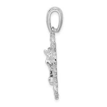 De-Ani Sterling Silver Rhodium-Plated Polished Horse Head in Wreath Pendant — alternate view