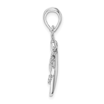 De-Ani Sterling Silver Rhodium-Plated Polished Gecko Pendant — alternate view