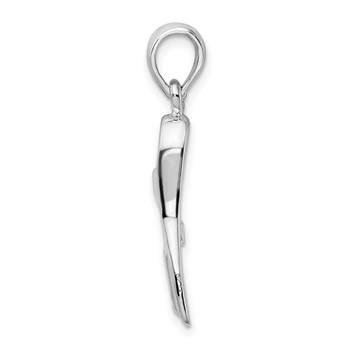 De-Ani Sterling Silver Rhodium-Plated Polished 3D Scuba Flipper Pendant — alternate view