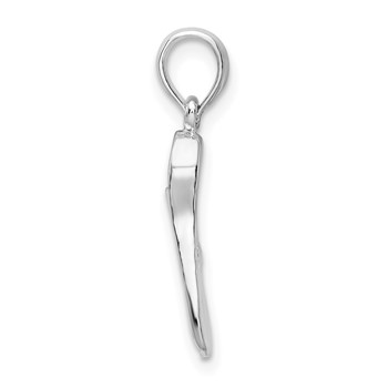De-Ani Sterling Silver Rhodium-plated Polished 3D Scuba Flipper Pendant — alternate view