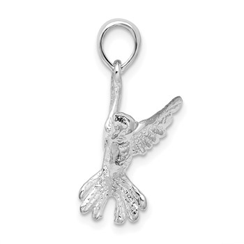 De-Ani Sterling Silver Rhodium-Plated Polished Hummingbird Pendant — alternate view