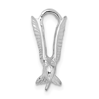 De-Ani Sterling Silver Rhodium-Plated Polished 3D Hummingbird Slide — alternate view