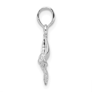 De-Ani Sterling Silver Rhodium-Plated Polished Hummingbird Pendant — alternate view