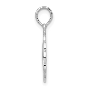 De-Ani Sterling Silver Rhodium-Plated Scalloped Holy Communion Pendant — alternate view