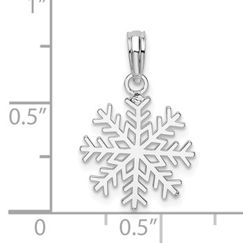 De-Ani Sterling Silver Rhodium-Plated Polished Cut-Out Snowflake Pendant — alternate view