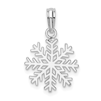 De-Ani Sterling Silver Rhodium-Plated Polished Cut-Out Snowflake Pendant