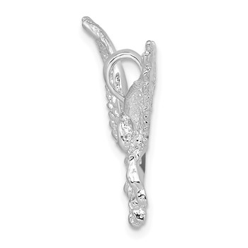 De-Ani Sterling Silver Rhodium-Plated Polished Flying Eagle Pendant — alternate view