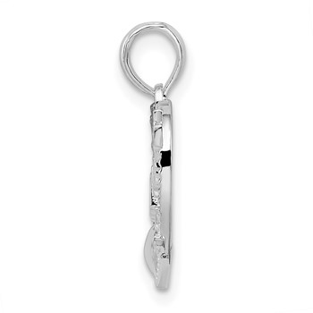 De-Ani Sterling Silver Rhodium-plated #1 Grandma in Heart Pendant — alternate view